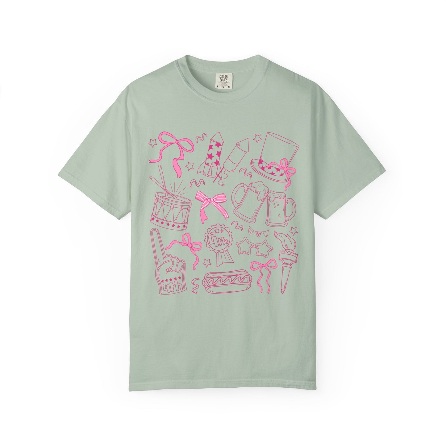 Comfort Colors® Pink Patriotic Doodle Shirt