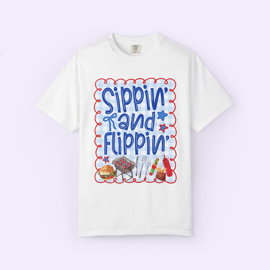 Sippin And Flippin Comfort Colors Tee