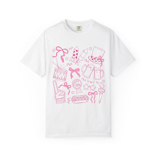 Comfort Colors® Pink Patriotic Doodle Shirt