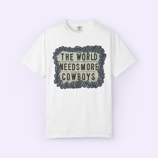 The World Needs More Cowboys Comfort Colors Tee (Grey)
